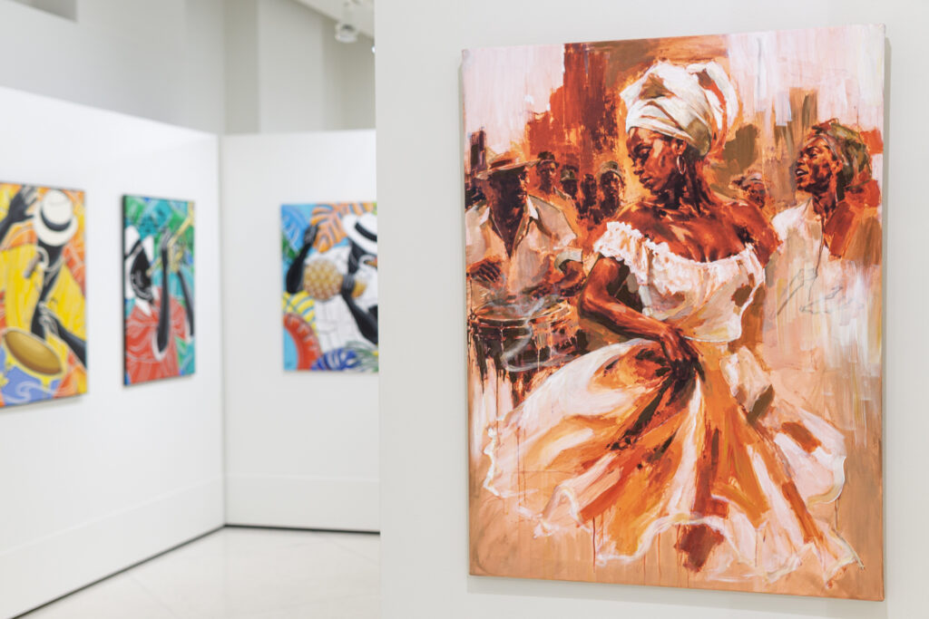 Artwork on display in the Terrace Gallery at Orlando City Hall